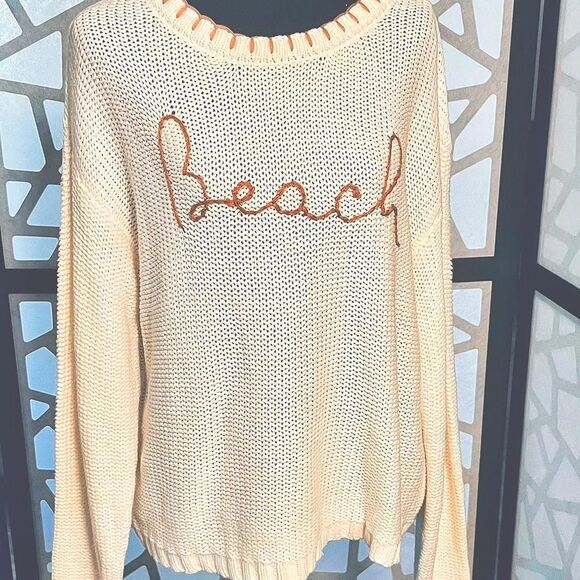 Vintage Havana Sweaters - Vintage-havana Women's Cream and Tan Sweater NWT Size L